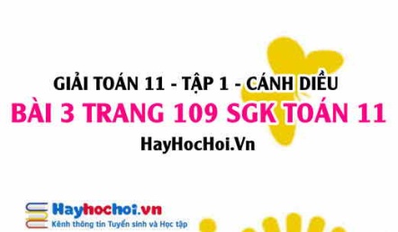 Giải bài 3 trang 109 Toán 11 tập 1 SGK Cánh Diều